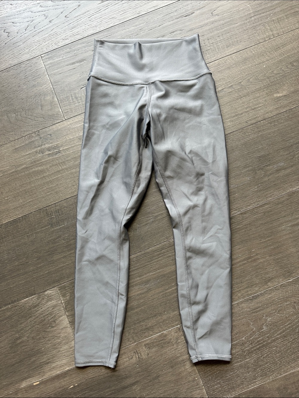 High-Waist Gray Active Leggings ALO